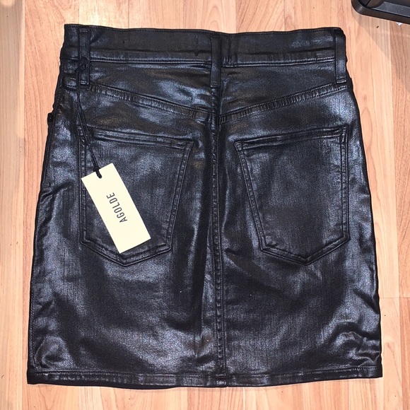 AGOLDE | Lydia black vegan leather skirt - Picture 7 of 8